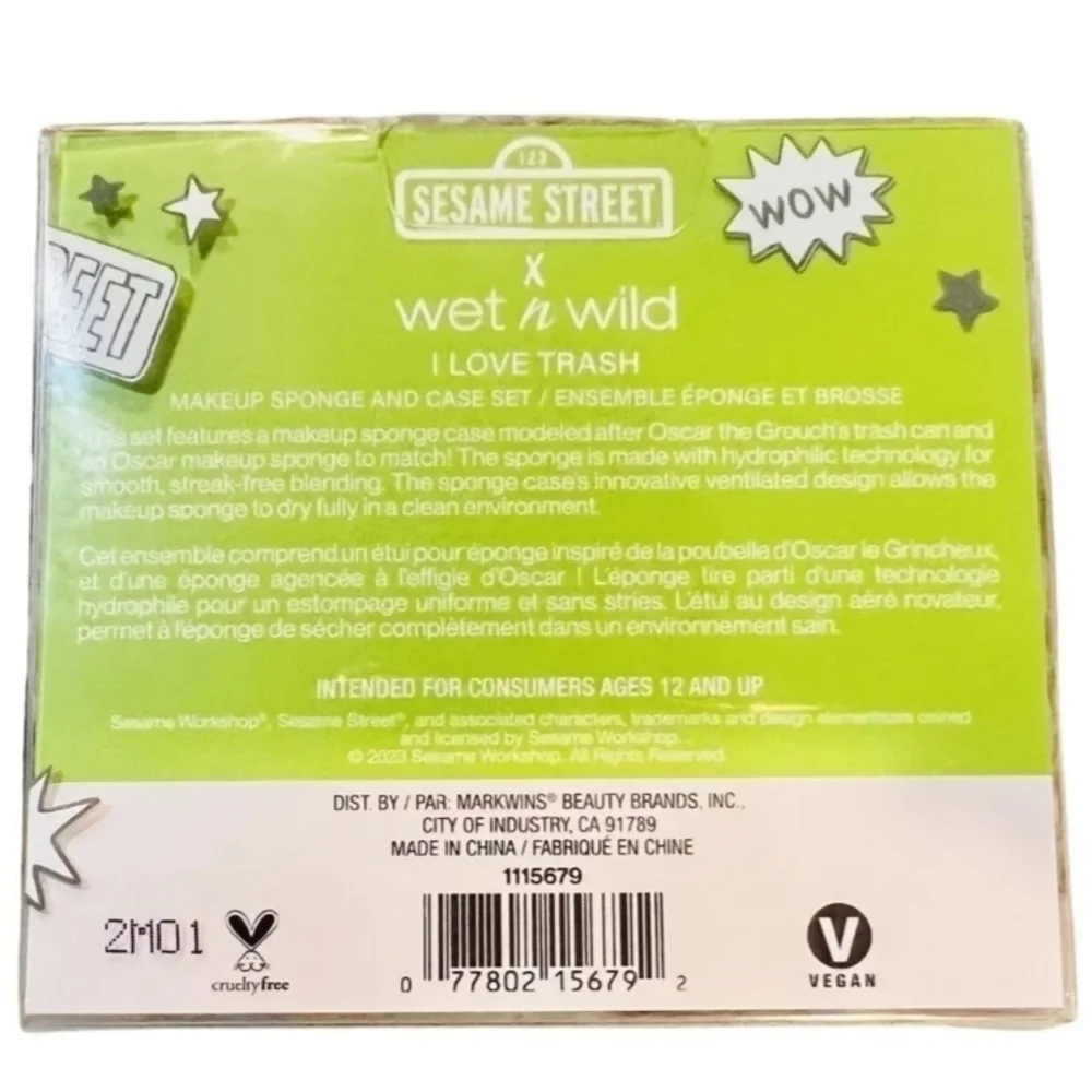 Wet N Wild Sesame Street Cookie Monster Oscar The Grouch Cosmetics Make Up Tools
